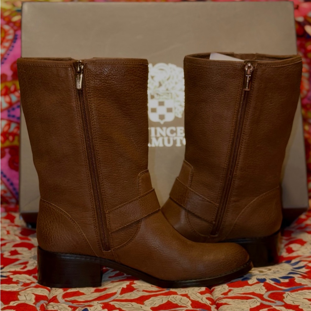 🔥NWT: Vince Camuto Brown Leather Boots - Picture 8 of 11